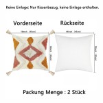 Set 2 Sarung Bantal Boho 45x45cm, Sarung Bantal Dekoratif